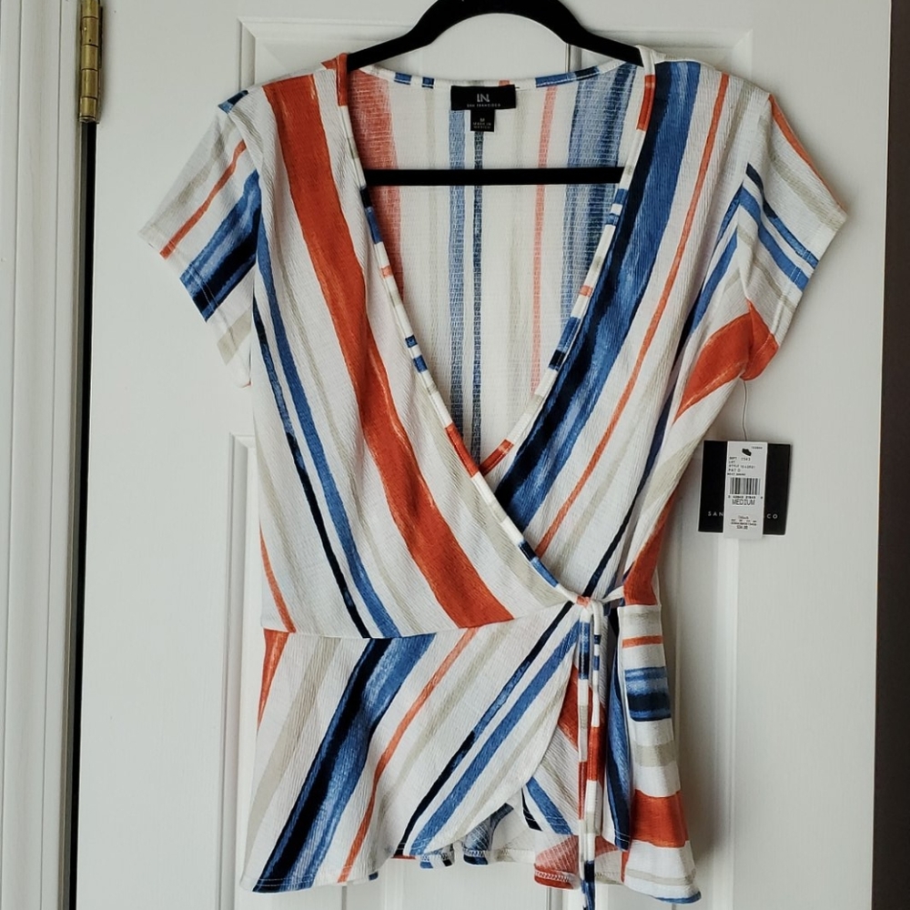 Tie side Striped Top